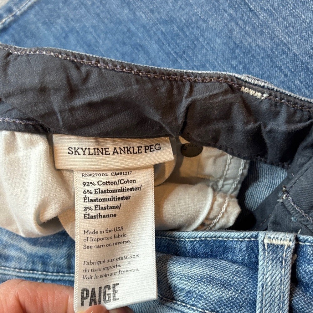 ๐ PAIGE Skyline Ankle Peg Jeans โ Whitley Wash โ Size 31 ๐ - Picture 10 of 15